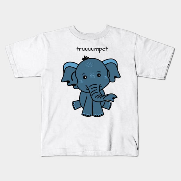 sweet funny Baby Elephant Cartoon Kids T-Shirt by Hispaniola-Fineart